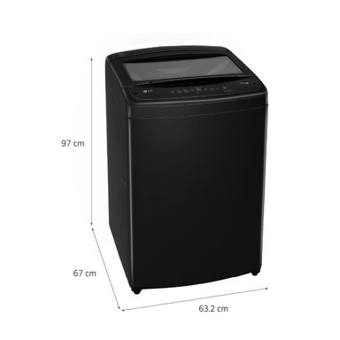 LAVADORA LG TURBODRUM 19 KG CARGA SUPERIOR ONYX NEGRO - WT19OBVTB - 3