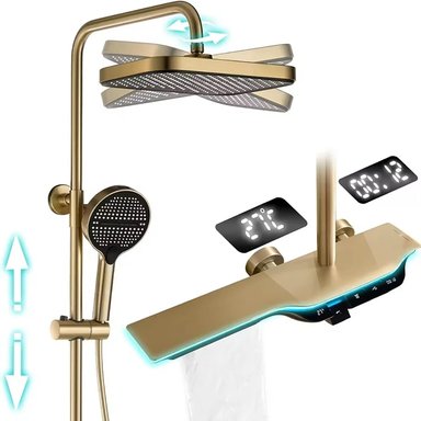 COLUMNA DUCHA HILIVING SD-SPH5-G DORADA 5 MULTICHORROS TECLAS PANTALLA DIGITAL LED 126 CM - 5