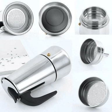 CAFETERA EM-4C EXPRESSO ESPRESSO MAKER ITALIANA 6 TAZAS ACERO INOXIDABLE - 3