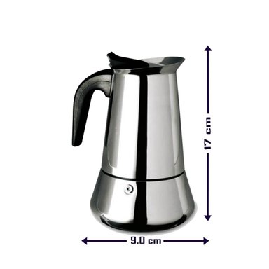 CAFETERA EM-4C EXPRESSO ESPRESSO MAKER ITALIANA 6 TAZAS ACERO INOXIDABLE - 4