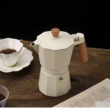 CAFETERA MOKA ITALIANA ELEGANTE CREMA 9 TAZAS – 450ML - 5