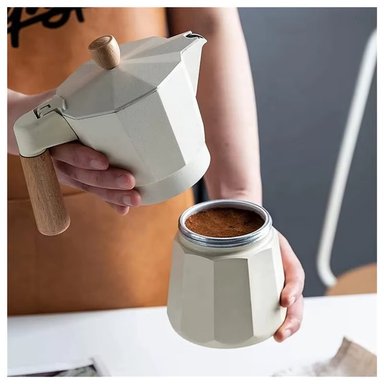 CAFETERA MOKA ITALIANA ELEGANTE CREMA 9 TAZAS – 450ML - 6