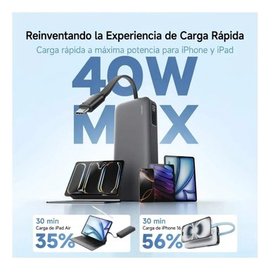 CARGADOR PORTATIL CUKTECH 20000MAH CARGA RÁPIDA 40W - 6