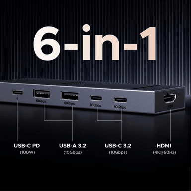 UGREEN REVODOK PRO HUB USB-C (6 EN 1) 4K A 60HZ PARA MACBOOK IPAD - 4