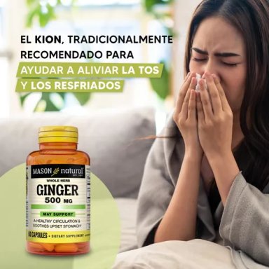 SUPLEMENTO MASON NATURAL GINGER 500MG ALIVIA RESFRIOS 60 CAPSULAS - 3