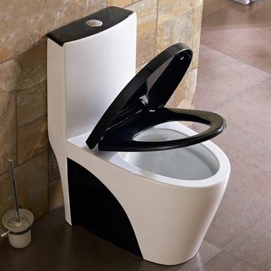 INODORO ONE PIECE BLANCO CON NEGRO IN8835N - 3