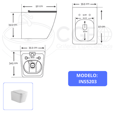 INODORO XM INS5203 SUSPENDIDO BLANCO - 5