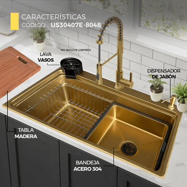 LAVADERO DE COCINA DORADO US30407E-8048 - 4