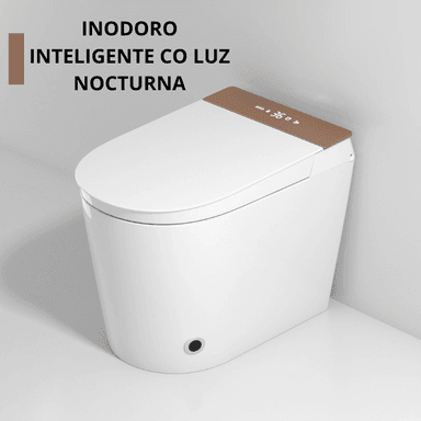 INODORO INTELIGENTE CON PANTALLA LED CON BIDÉ INTEGRADO BLANCO CON DORADO - 2