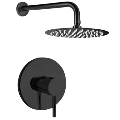 MEZCLADORA DUCHA NEGRA REDONDA F3205B - 1