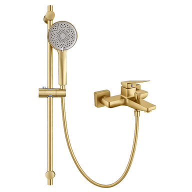 MEZCLADORA MONOCOMANDO PARA DUCHA TELEFONO CON BARRA DORADO MT013107 - 1