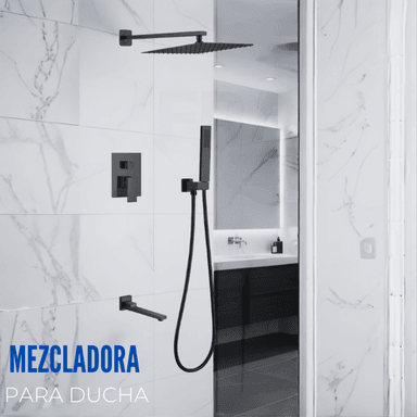 MEZCLADORA PARA BAÑO Y TINA CUADRADO NEGRO FB024T SANDS BRONCE - 2