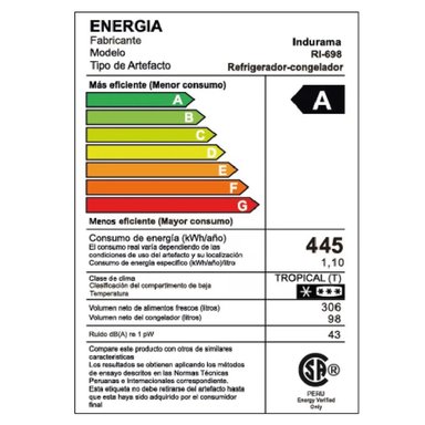REFRIGERADORA INDURAMA 404L GRIS RI-698 - 8