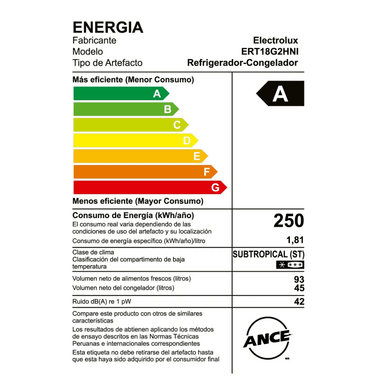 REFRIGERADORA ELECTROLUX ERT18G2HNI 138 LT - 8