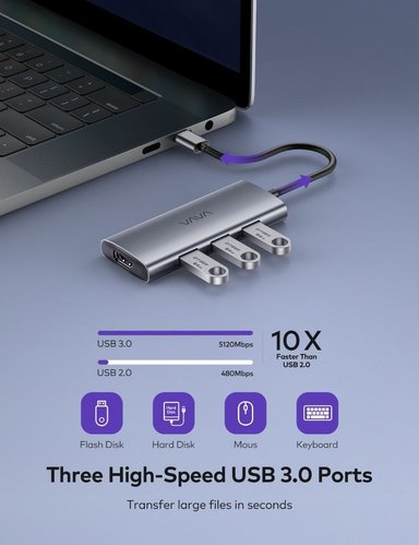 ADAPTADOR HUB VAVA USB C HDMI MACBOOK PRO16 A2485 A2141 - 5