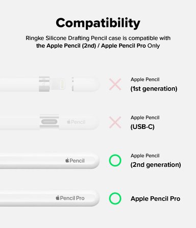 CASE RINGKE SILICONE PARA APPLE PENCIL PRO | MATTE BLACK - 2