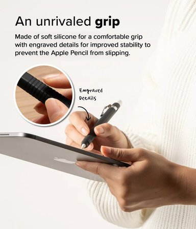 CASE RINGKE SILICONE PARA APPLE PENCIL PRO | MATTE BLACK - 3