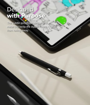 CASE RINGKE SILICONE PARA APPLE PENCIL PRO | MATTE BLACK - 4