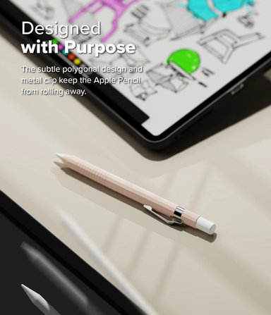 CASE RINGKE SILICONE PARA APPLE PENCIL PRO | ROSA ARENA - 3