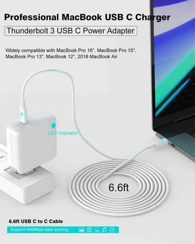 CARGADOR DE PARED SZPOWER 96W MACBOOK PRO 16 M5 (2026) A3428 A3429 - 2