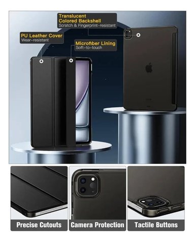 CASE MOKO SMARTSHELL PARA IPAD AIR 13 M4 CHIP (2026) A3461 A3462 A3464 NEGRO - 2