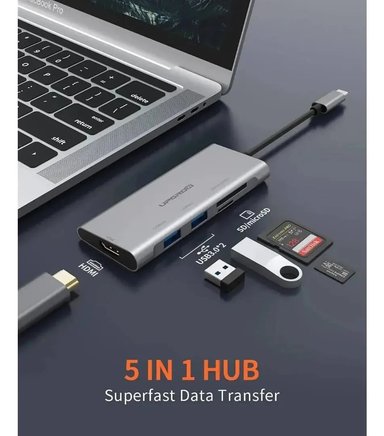 ADAPTADOR HUB UPGROW 5EN1 PARA MACBOOK NEO 13 (2026) A3404 - 3