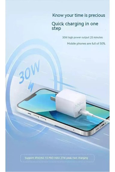 CARGADOR DE PARED ANKER 30W PARA IPHONE 17E (2026) - 3