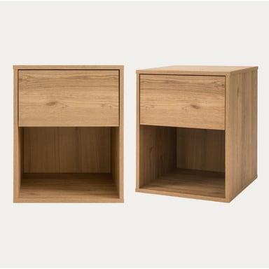 COMBO MESA NOCHE ALIMUEBLESJYL IRIS 1 CAJÓN 53×42 ROBLE - 4