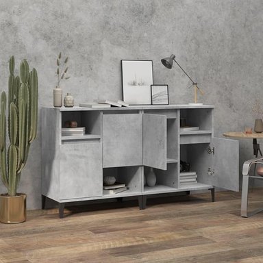 APARADOR ALIMUEBLESJYL GEMA 2 PIEZAS MODERNO 4 PUERTAS GRIS CEMENTO 70X60 CM - 2