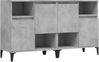APARADOR ALIMUEBLESJYL GEMA 2 PIEZAS MODERNO 4 PUERTAS GRIS CEMENTO 70X60 CM - 3