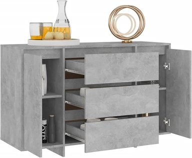 APARADOR ALIMUEBLESJYL DENIS 3 CAJONES 2 PUERTAS CEMENTO 75X120 CM - 3
