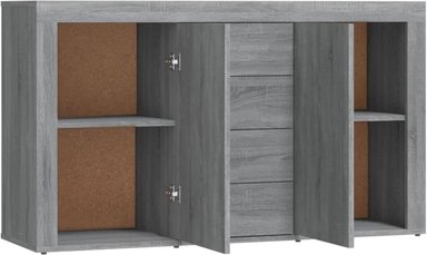 APARADOR ALIMUEBLESJYL NAVID MODERNO MELAMINA GRIS CEMENTO 4 CAJONES 2 PUERTAS - 5