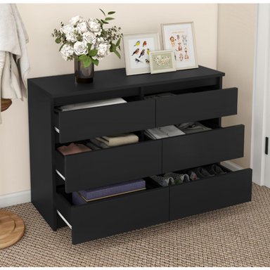 CÓMODA SAFER MODERNA COLOR NEGRO IDEAL PARA SALÓN, DORMITORIO 75X100 - 5