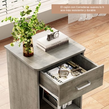 COMBO MESA DE NOCHE ADILA GRIS 60X45CM - 5