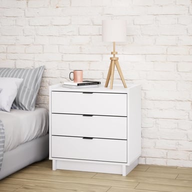 CÓMODA + VELADOR ARED 3 CAJONES COLOR BLANCO 120X74CM - 5