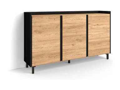 APARADOR ARABIA 3 PUERTAS 4 ESTANTES ROBLE NEGRO 156CM - 3