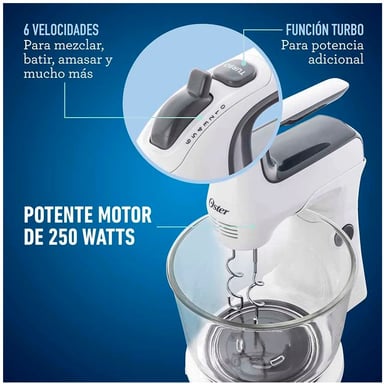 BATIDORA OSTER FPSTHS3611-053 DE MANO Y PEDESTAL BLANCA - 4