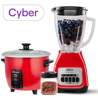 COMBO OSTER LICUADORA 550 W + OLLA ARROCERA 0.6 LITROS IMACO ROJO - 2