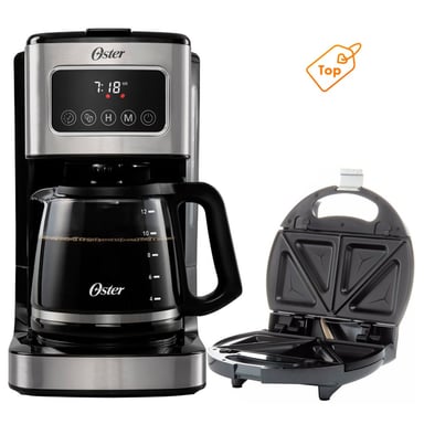 CAFETERA OSTER PROGRAMABLE 12 TAZAS MAS SANGUCHERA Y WAFLERA - 2