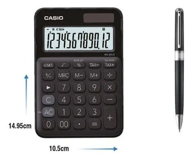 CALCULADORA CASIO 12 DÍGITOS MS-20UC-BK NEGRO - 5