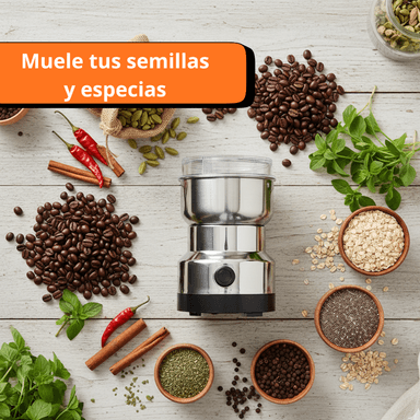MOLINO DE CAFE| MUELE GRANOS, SEMILLAS Y ESPECIAS AL INSTANTE-ACERO INOXIDABLE - 4