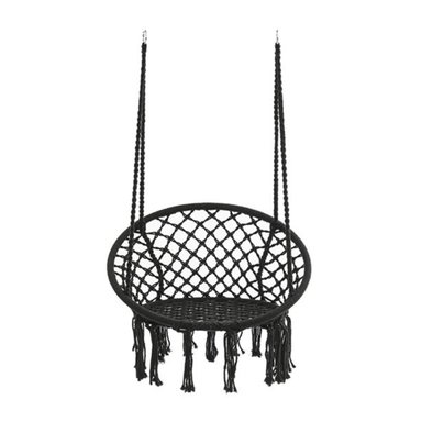 SILLA COLGANTE MECEDORA ARTESANAL NEGRO - 4