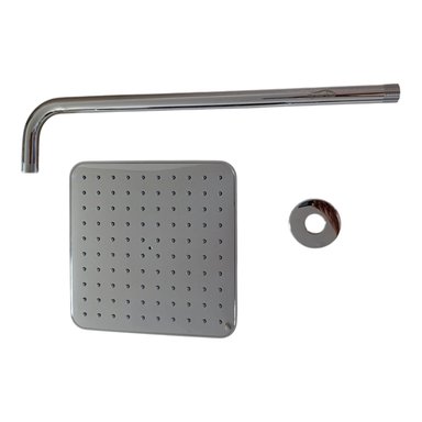 CABEZA DUCHA CUADRADA 20CM ABS CROMADO BRAZO ACERO 40CM MODERNO ELEGANTE - 4