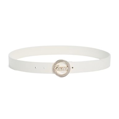 CORREA GUESS MUJER SPARKLE LOGO MONOGRAMA ALTO RELIEVE HEBILLA DORADA - 2