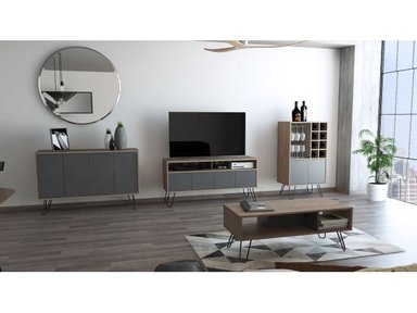 SET TUHOME VASSEL RACK TV55 + BAR + BIFE + MESA CENTRO - 2