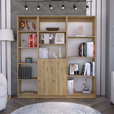 COMBO ESTANTE 45CM + ESTANTE 2 PUERTAS + ESTANTE 3 REPISAS MACADAMIA - 3