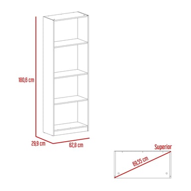 COMBO ESTANTE 45CM + ESTANTE 2 PUERTAS + ESTANTE 3 REPISAS MACADAMIA - 6