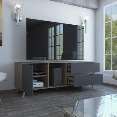 RACK TV 65' SALEM MIEL Y PLOMO - 6