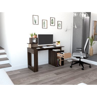 ESCRITORIO 1 CAJÓN OFFICE W-120 HABANO Y MIEL - 6