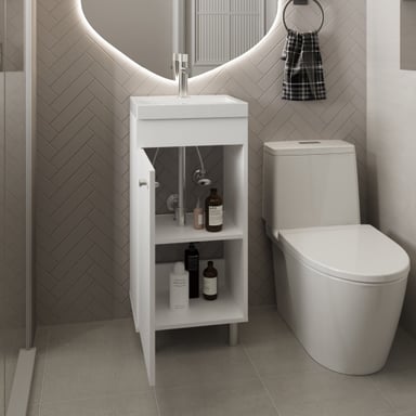 VANITORIO RIVERA 1 PUERTA BLANCO 84,0X40,2X32,0 CM - 6